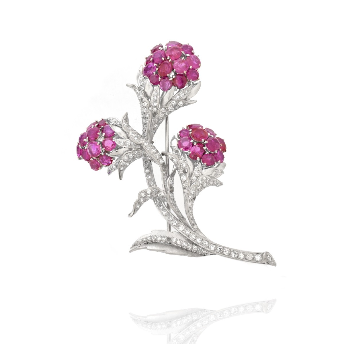 Ruby, Diamond and 14K Brooch