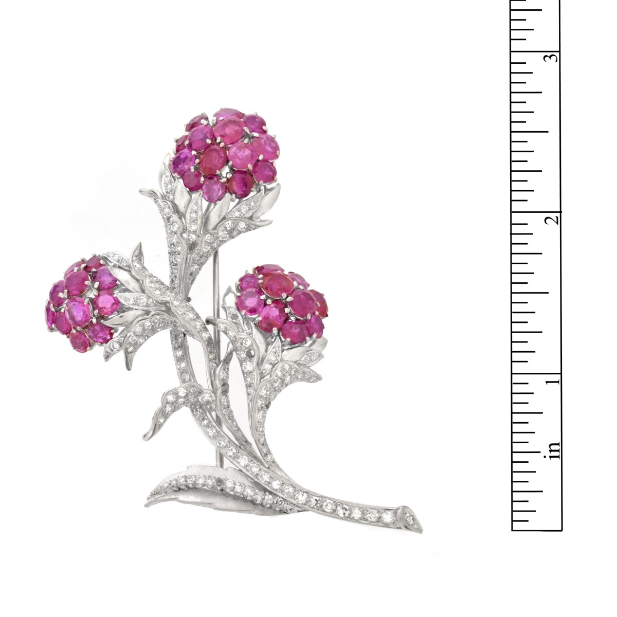 Ruby, Diamond and 14K Brooch