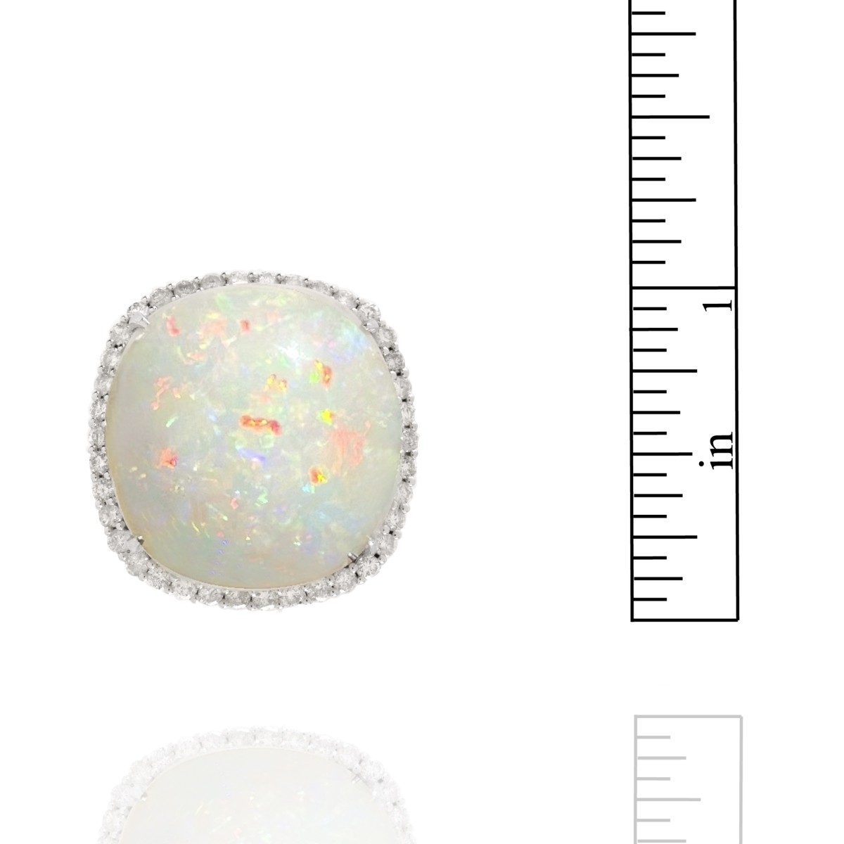 Opal, Diamond and 18K Ring