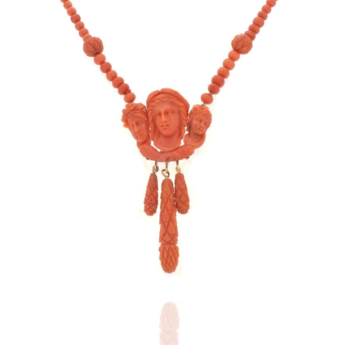 Red Coral and 14K Necklace