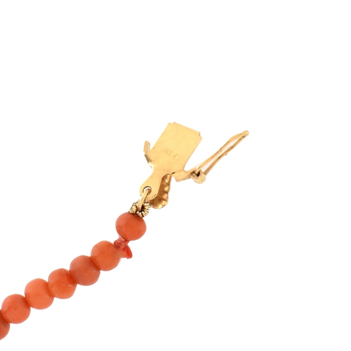 Red Coral and 14K Necklace