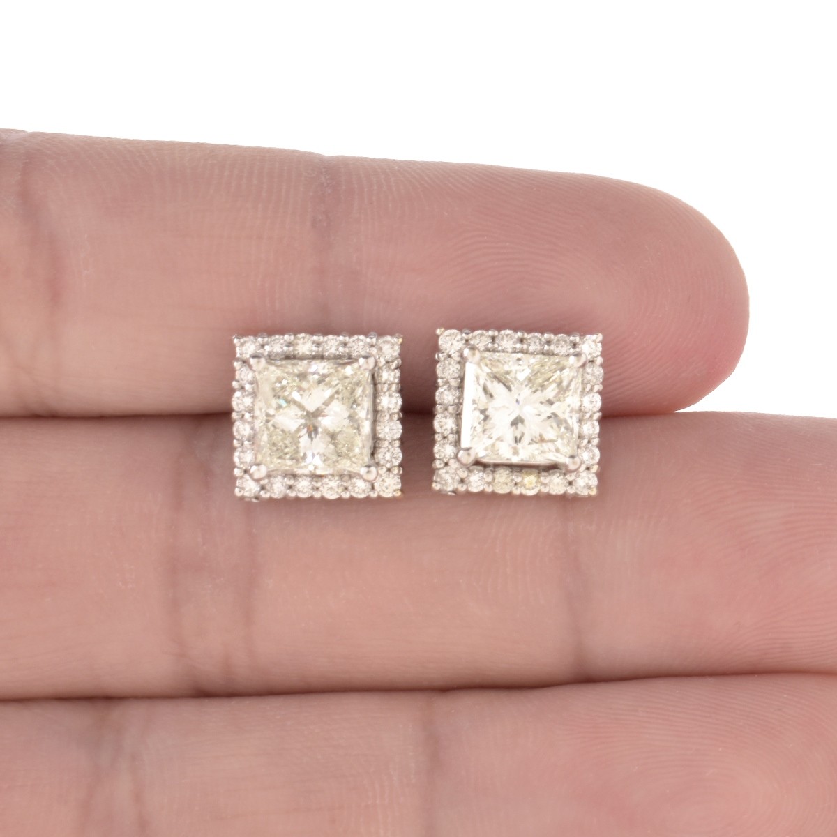 Diamond and 18K Stud Earrings.