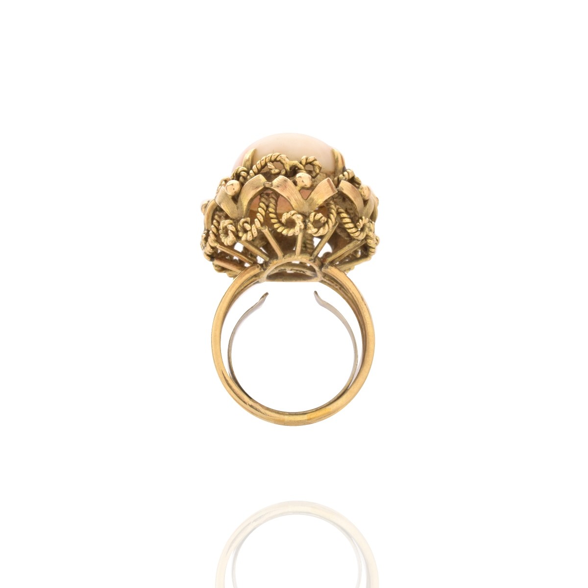 Coral and 14K Ring