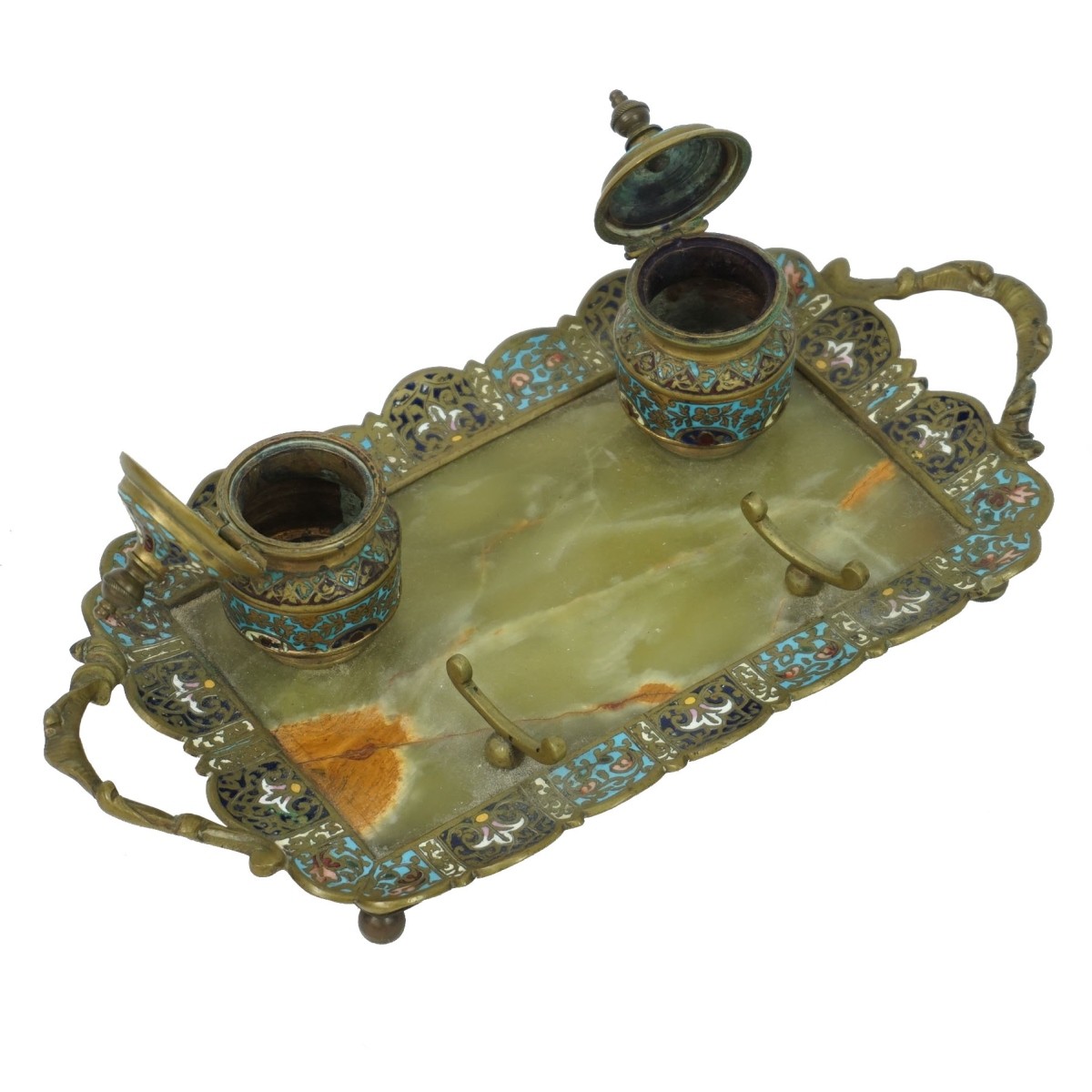 French Champleve Inkstand