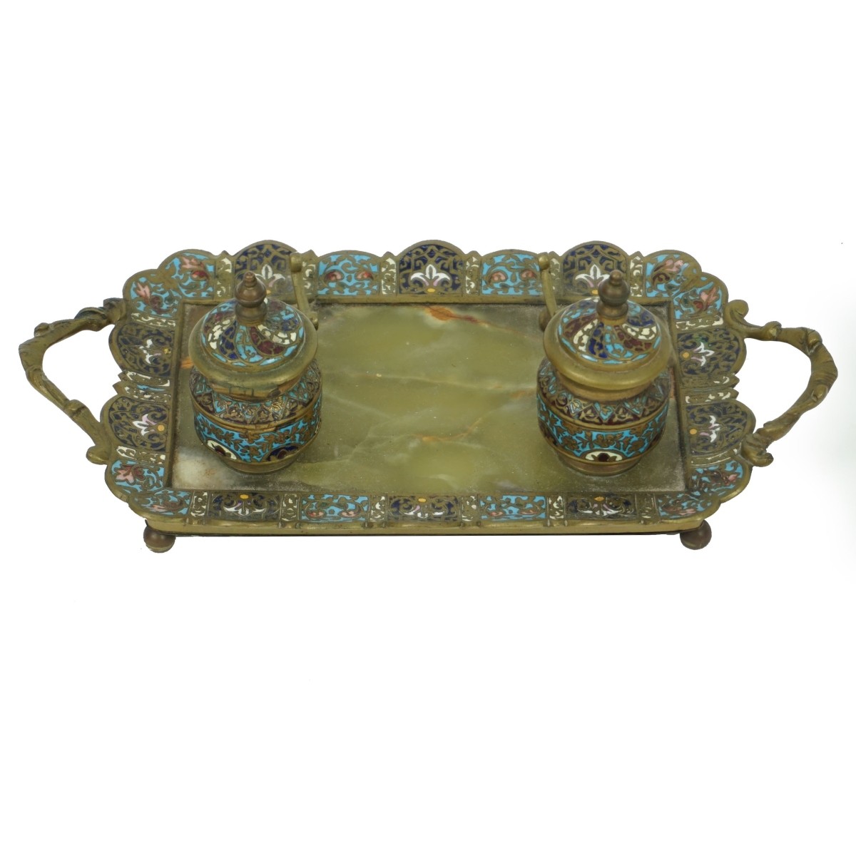 French Champleve Inkstand