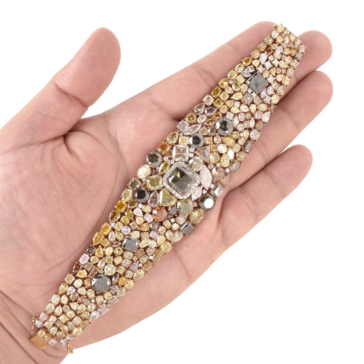 85.0ct Fancy Diamond and 18K Bracelet