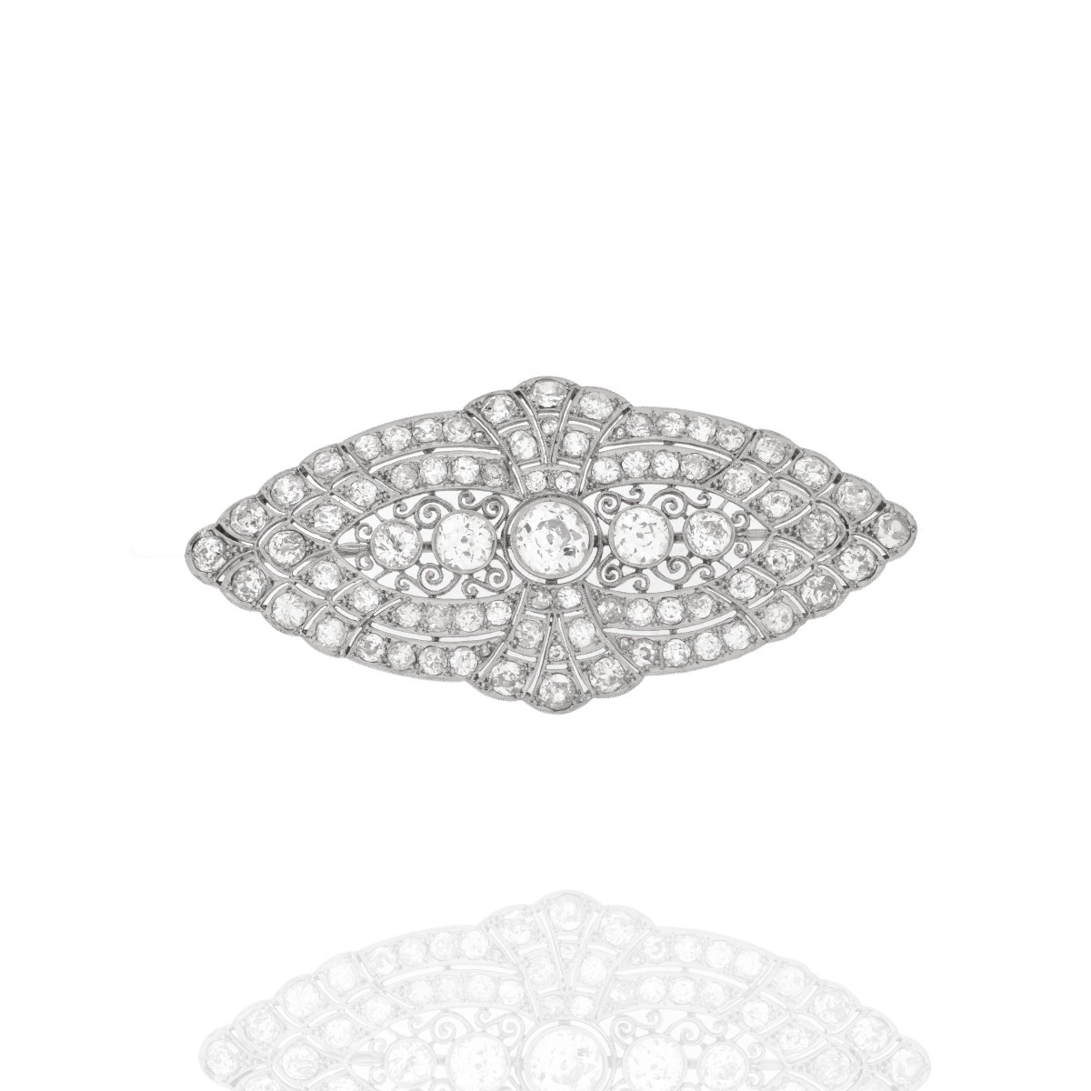 Diamond and Platinum Brooch