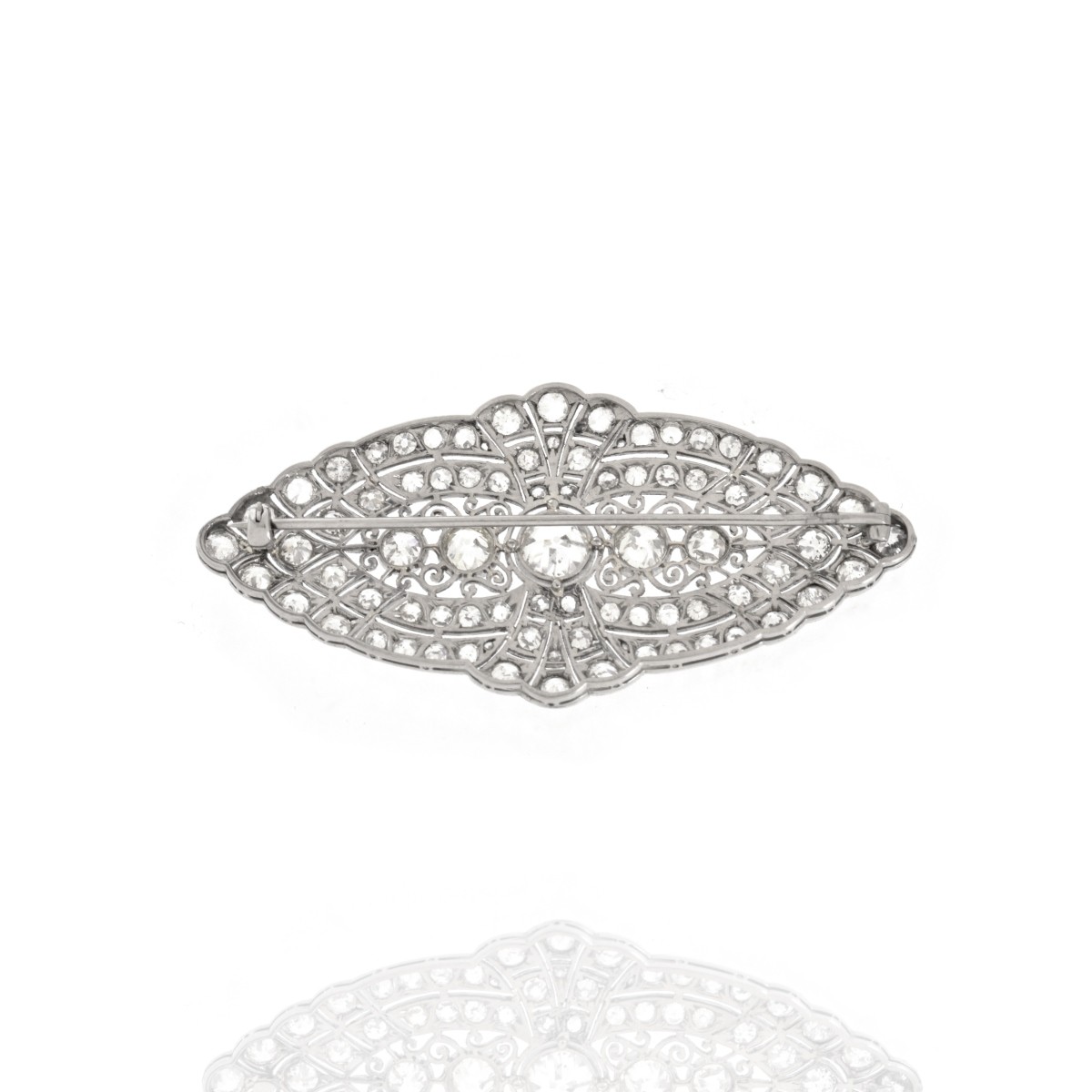 Diamond and Platinum Brooch