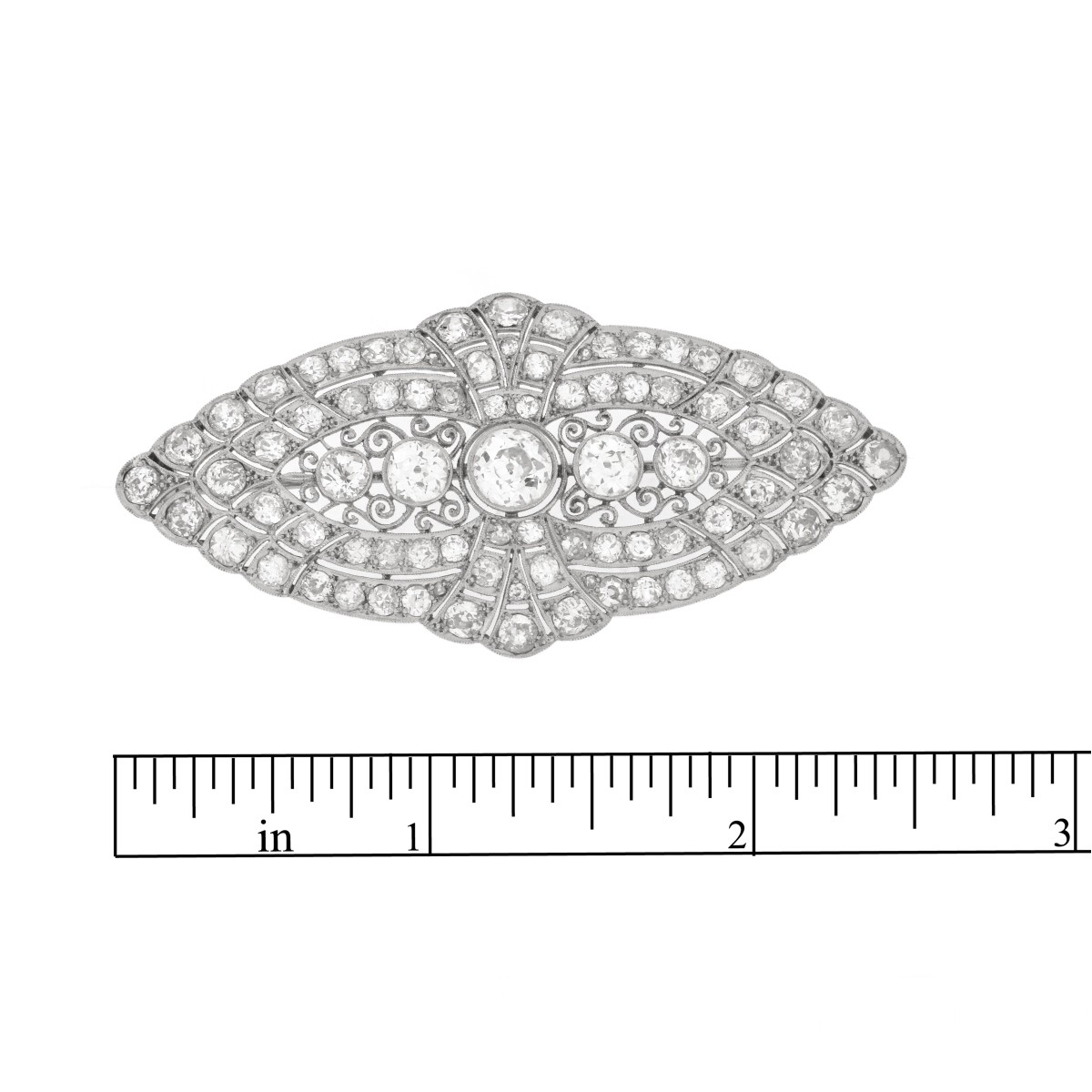 Diamond and Platinum Brooch