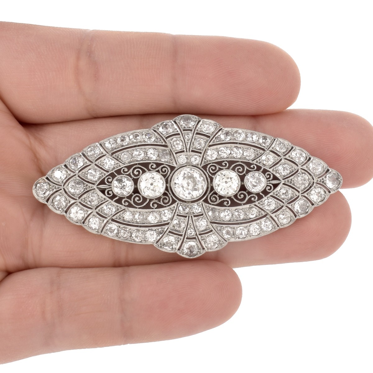 Diamond and Platinum Brooch