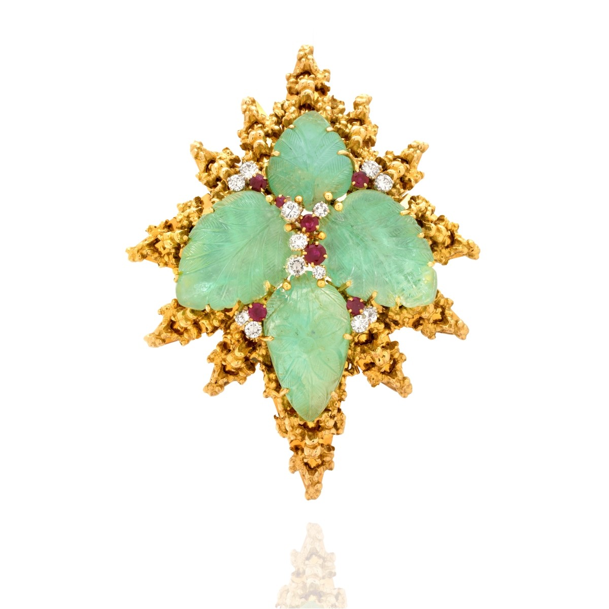 Gemstone, Diamond and 18K Pendant/Brooch