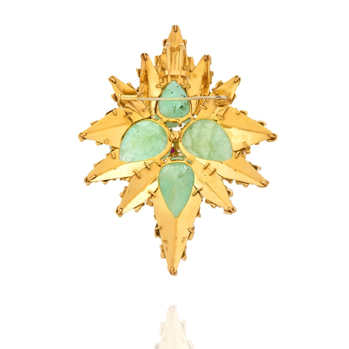 Gemstone, Diamond and 18K Pendant/Brooch