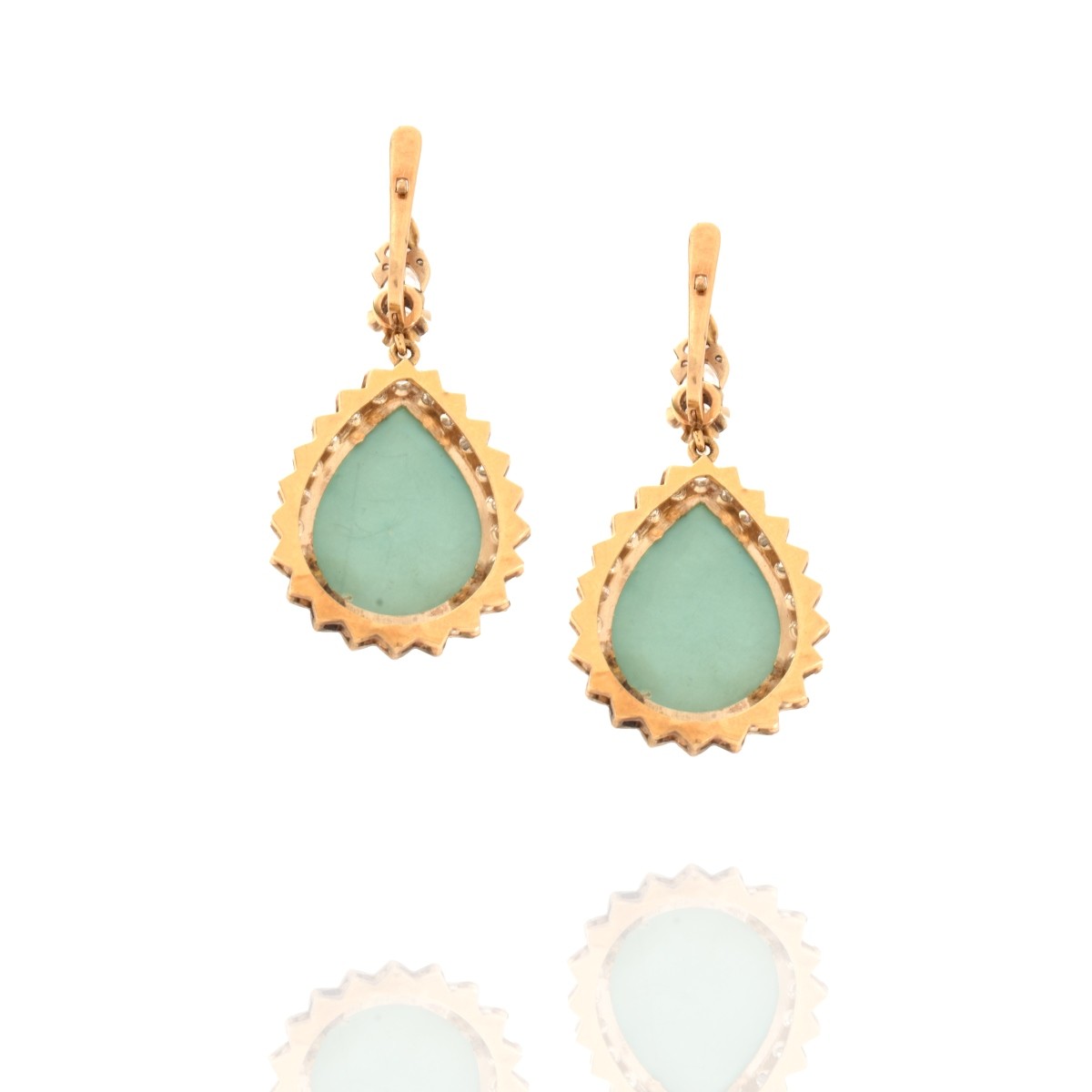 Diamond, Turquoise and 14K Earrings