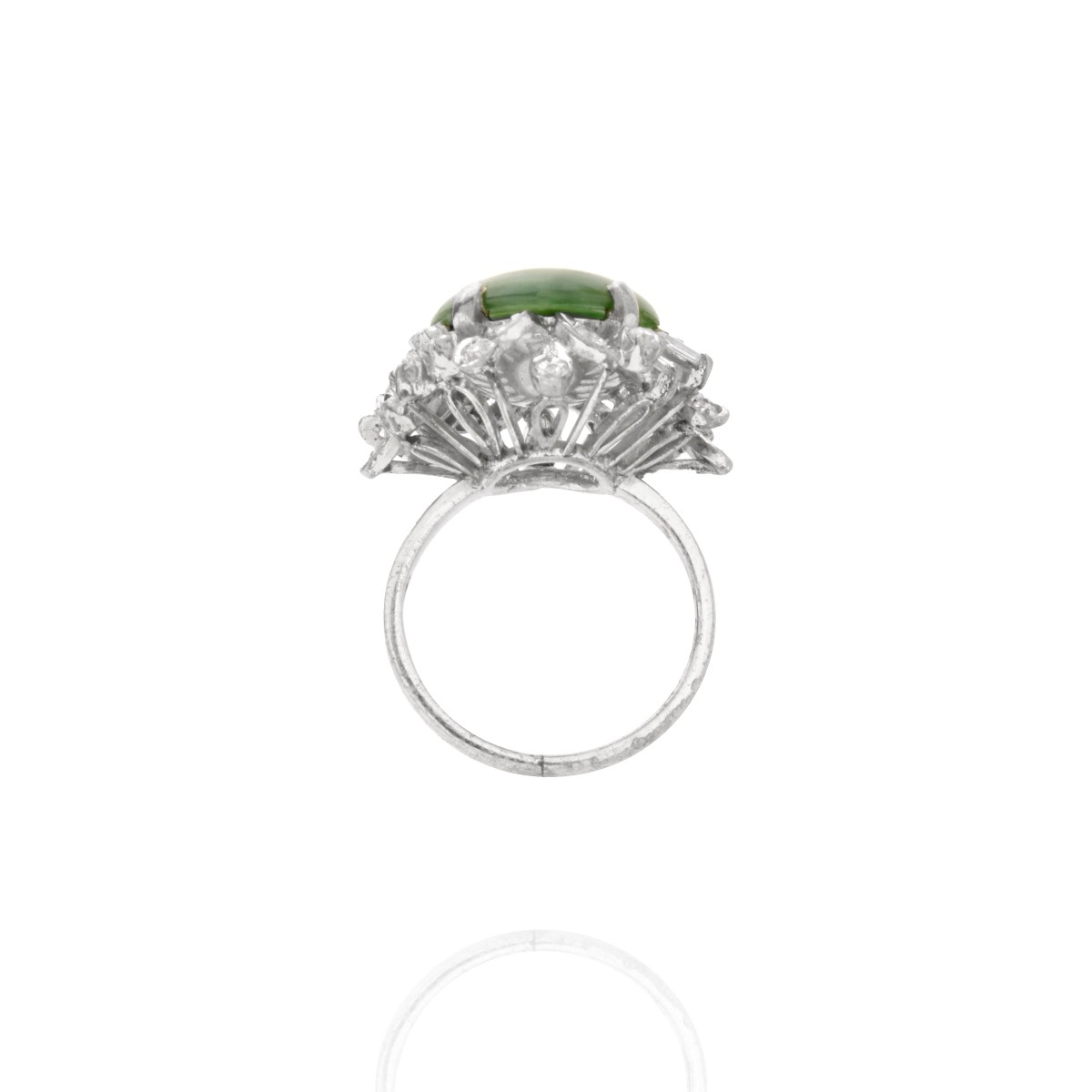 Jade, Diamond and 18K Ring