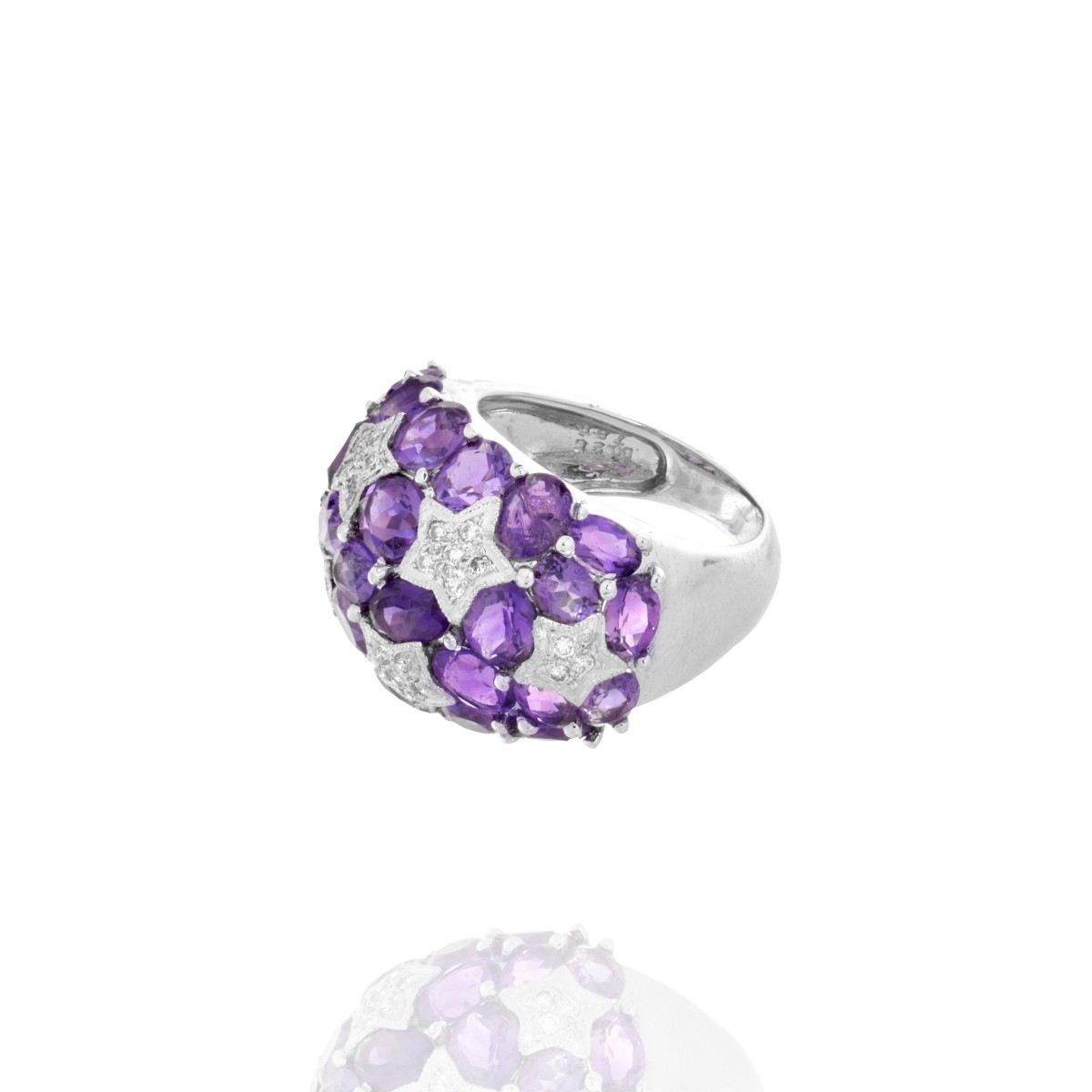 Amethyst, Diamond and 18K Ring