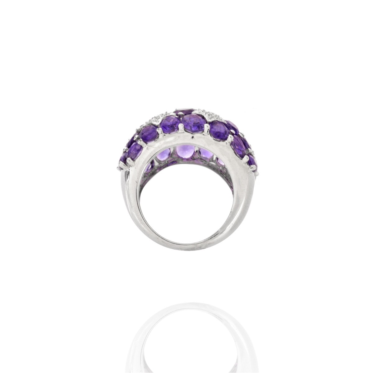 Amethyst, Diamond and 18K Ring