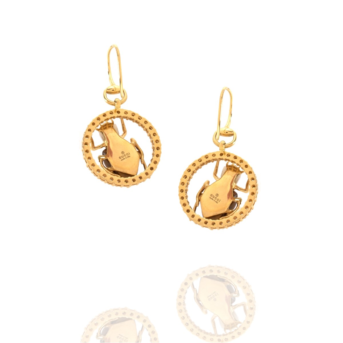 Gucci Diamond , Tiger Eye and 18K Earrings