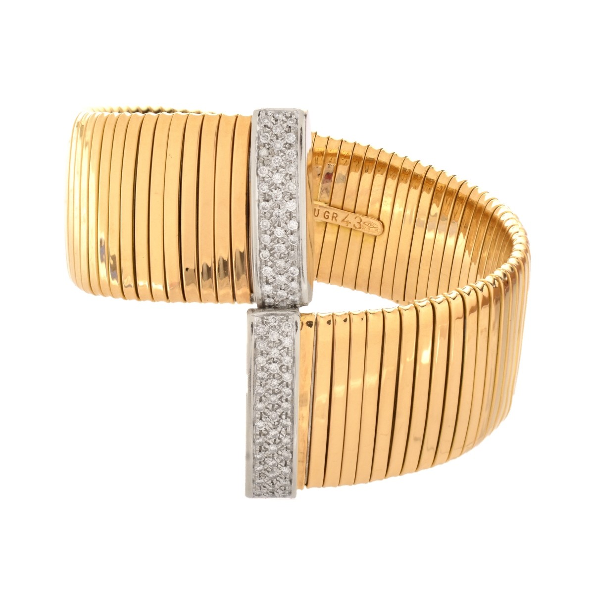 Diamond and 18K Cuff Bangle