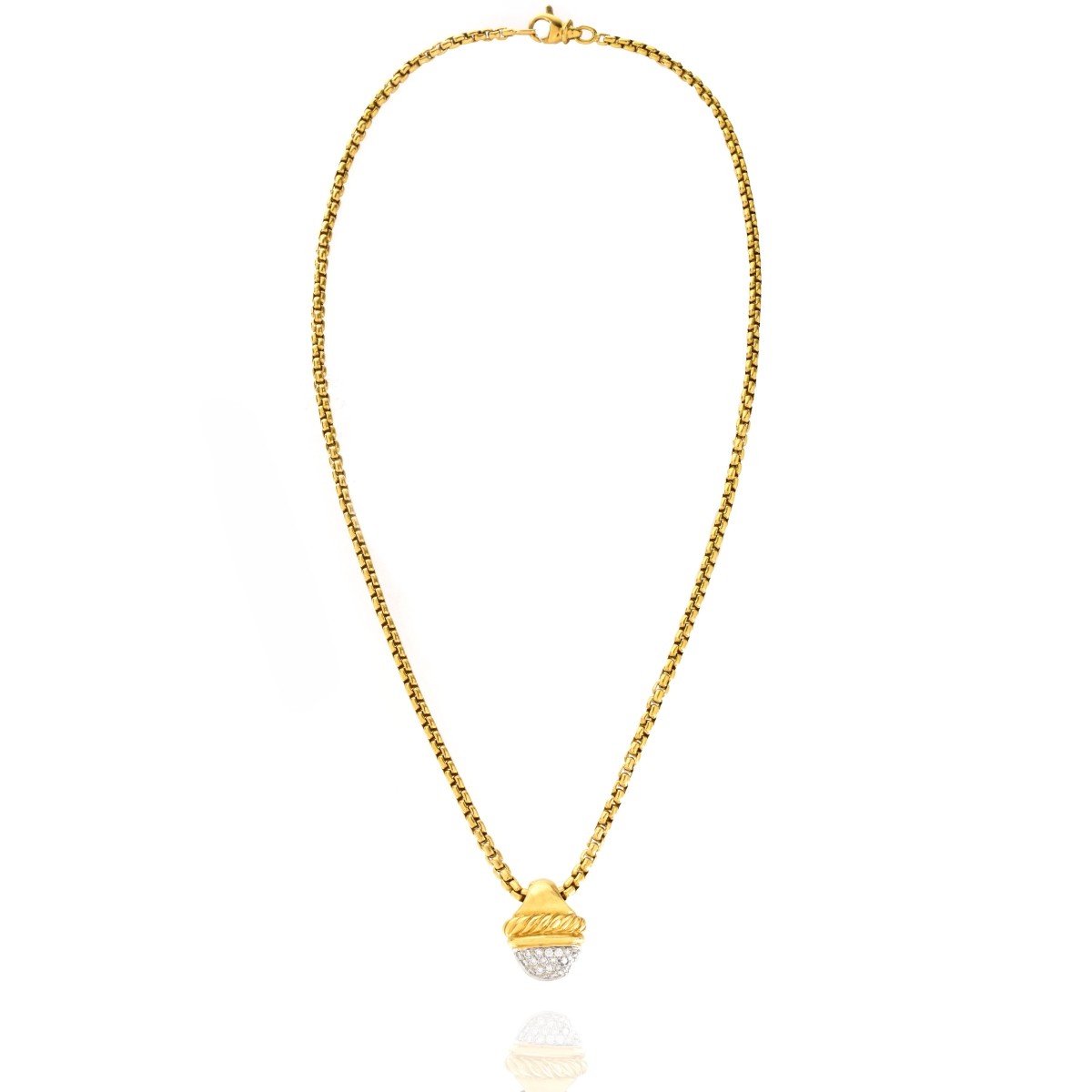 David Yurman Diamond and Gold Necklace