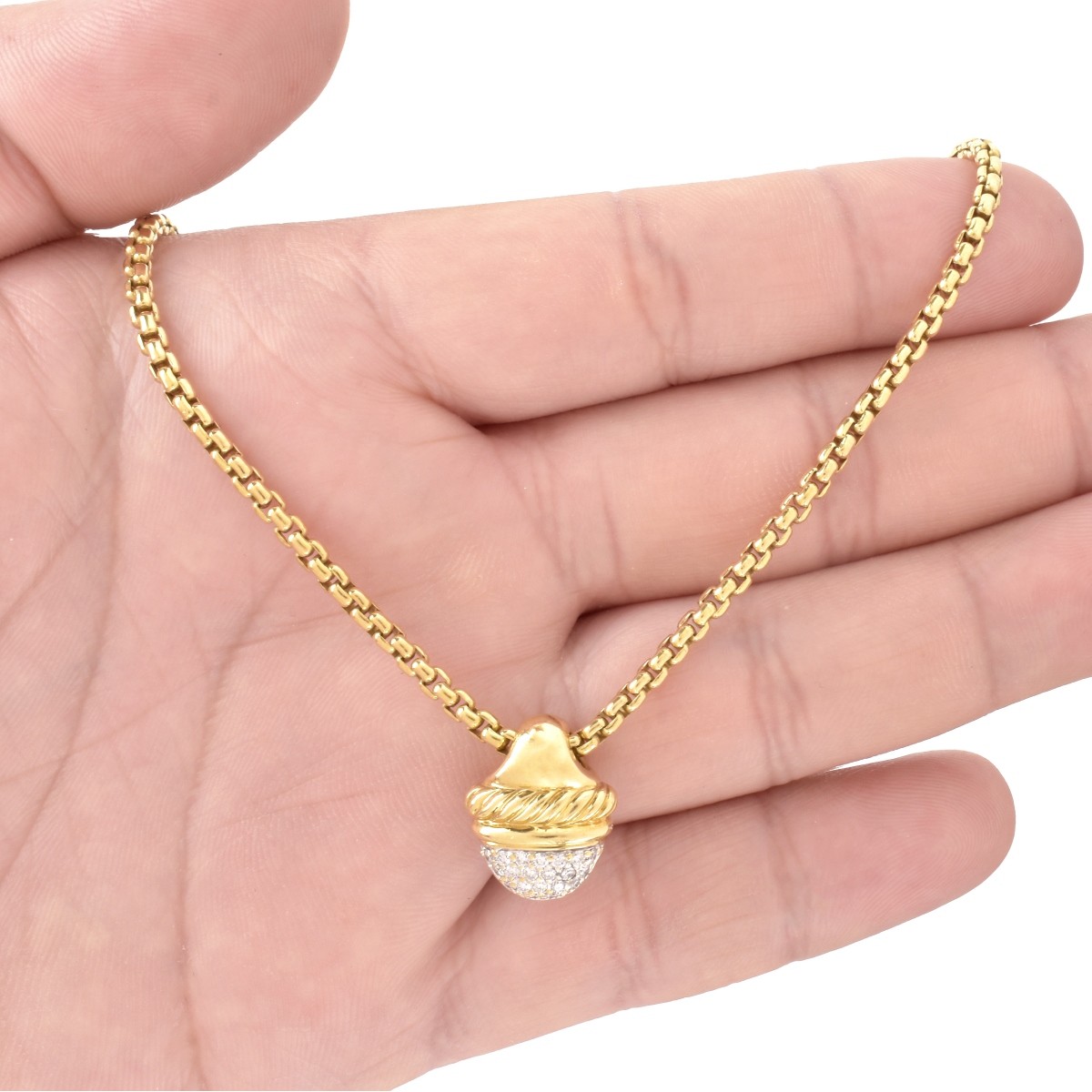 David Yurman Diamond and Gold Necklace