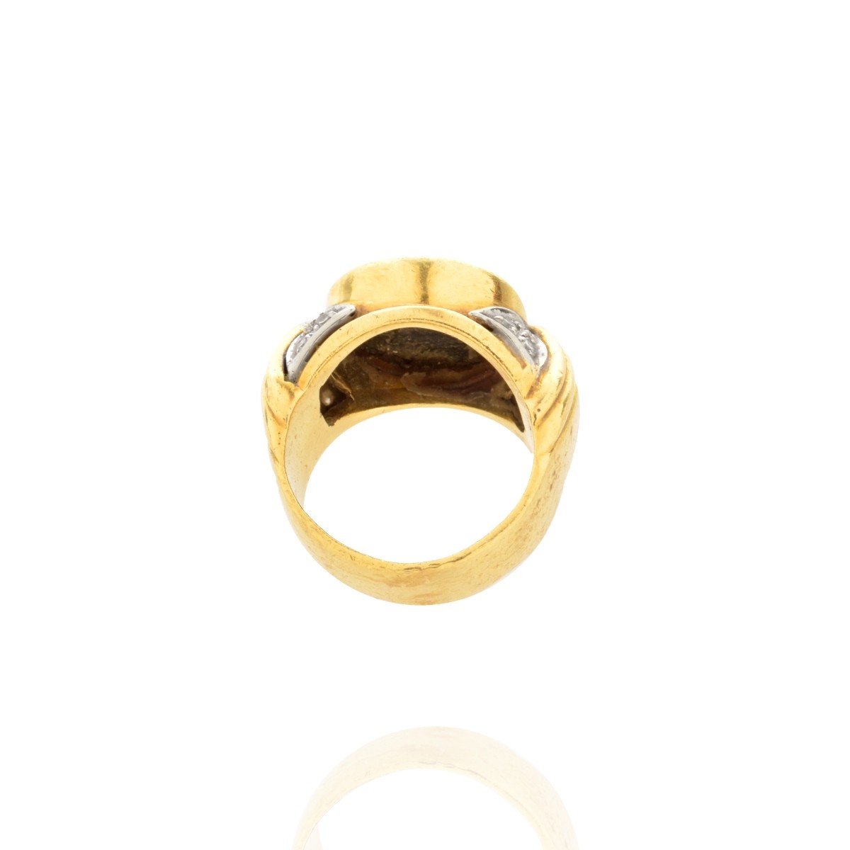 Diamond and 18K Coin Ring