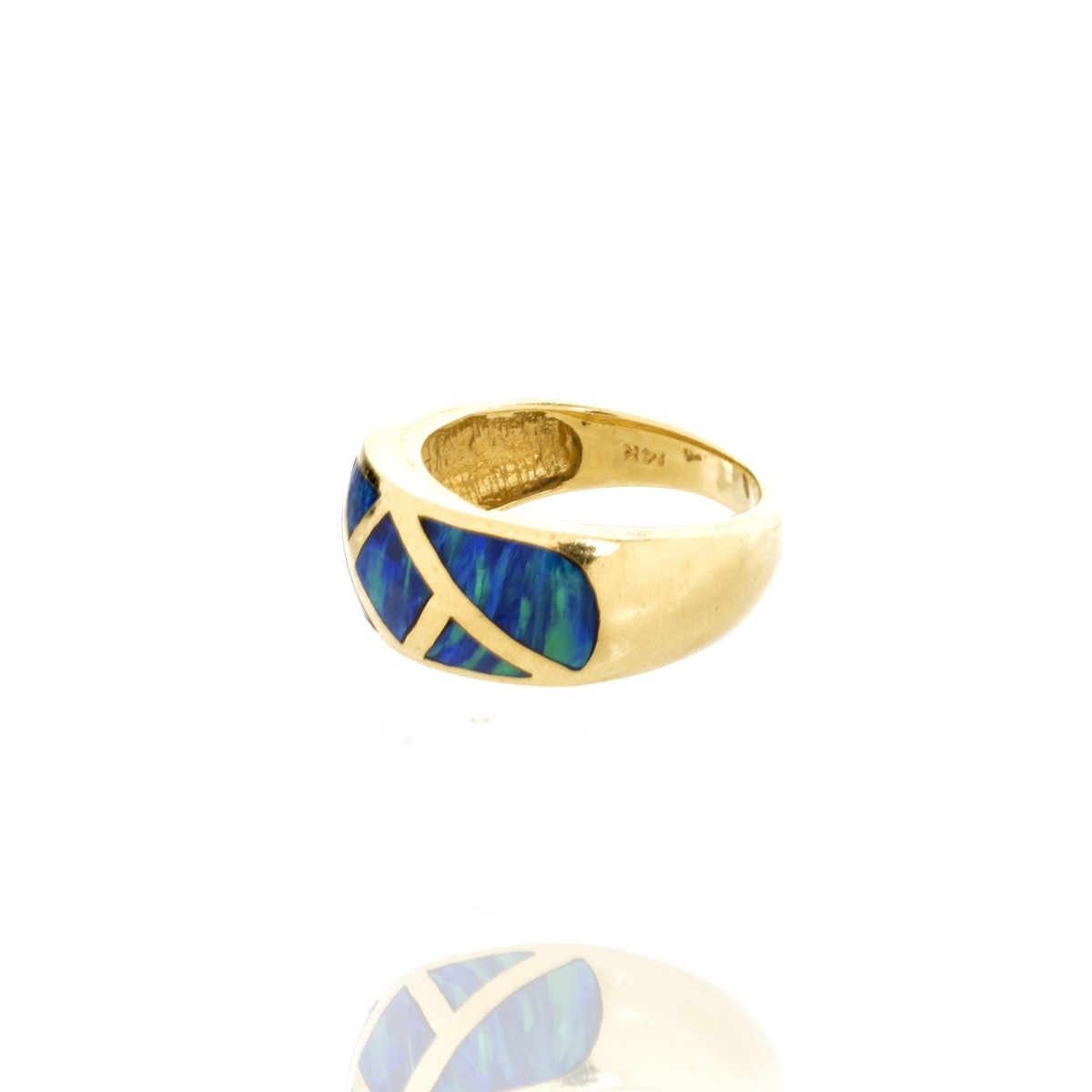 Black Opal and 14K Ring