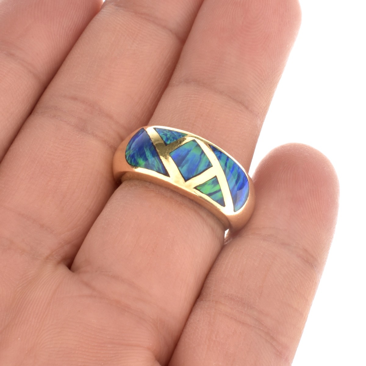 Black Opal and 14K Ring