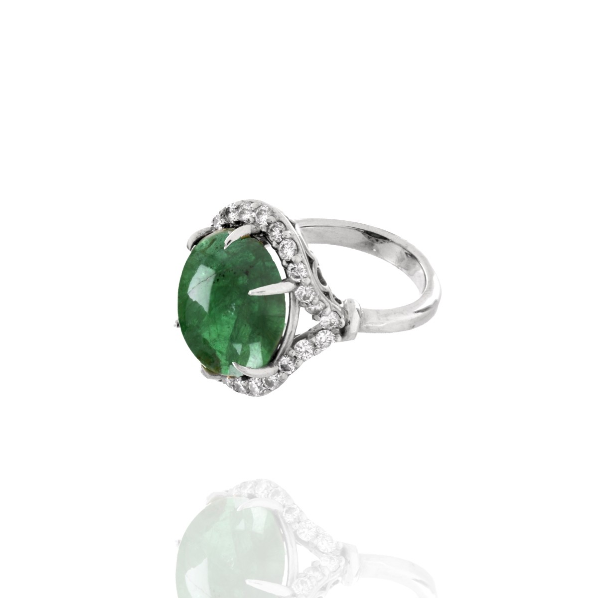 GIA Emerald, Diamond and 14K Ring