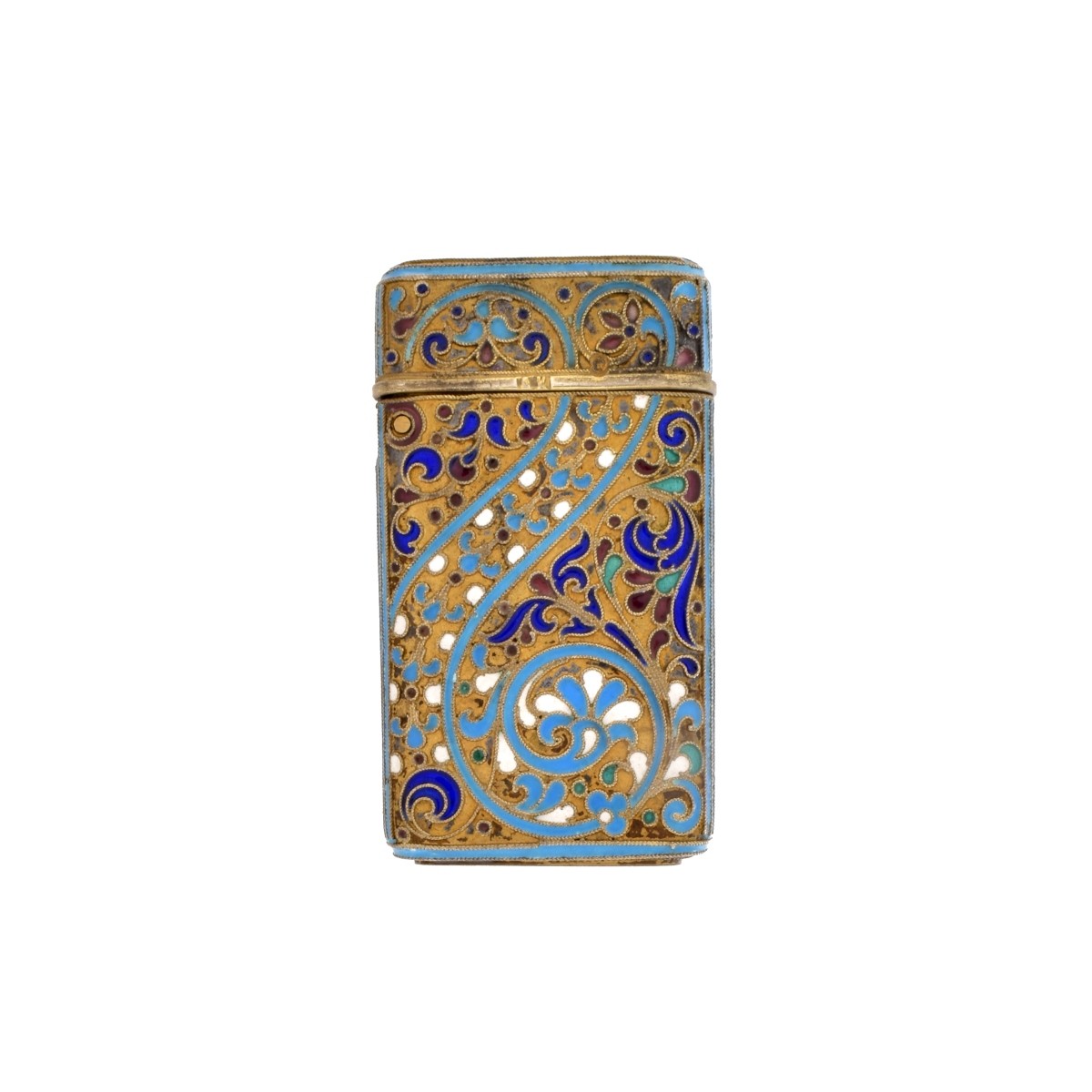 Russian Enamel Silver Match Safe