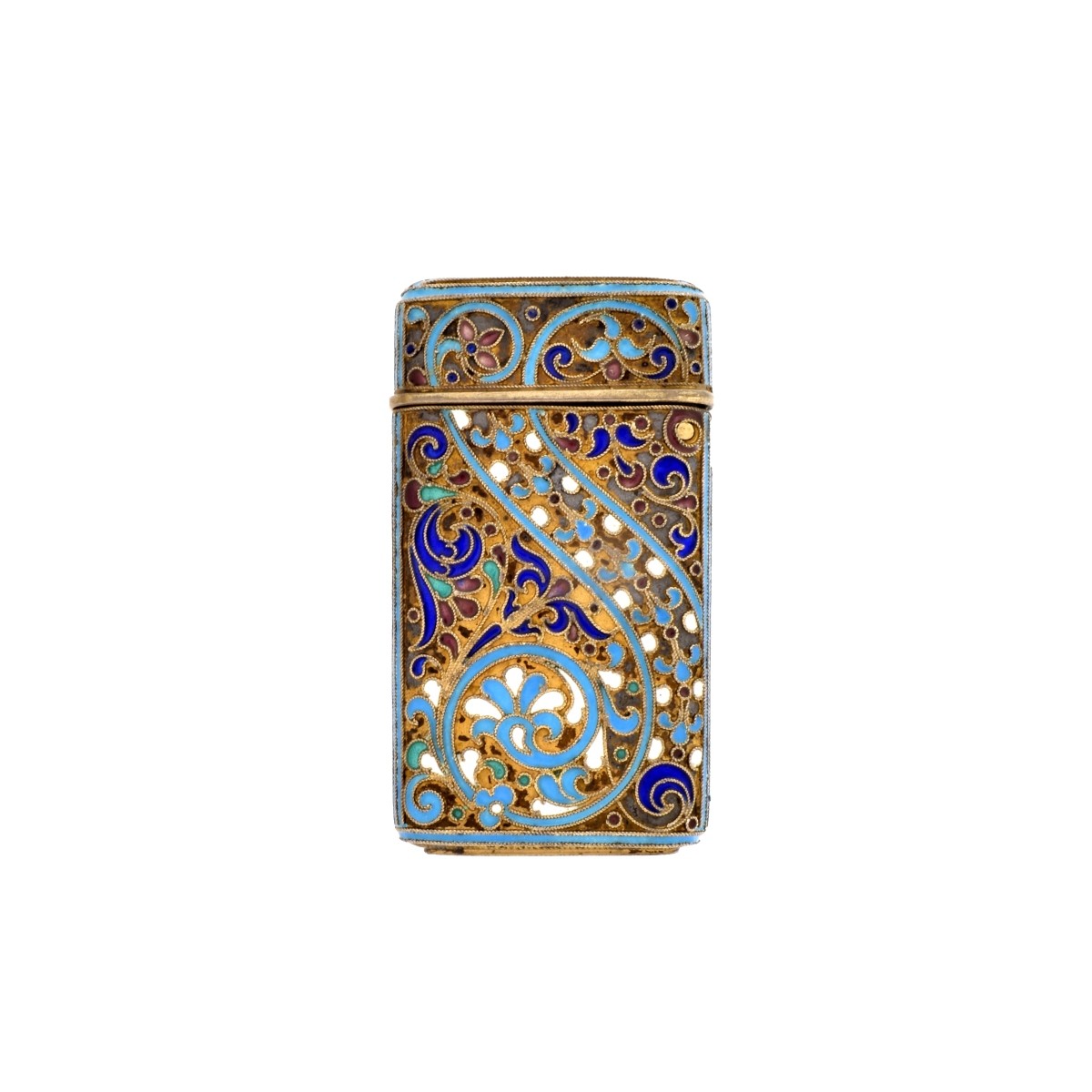 Russian Enamel Silver Match Safe