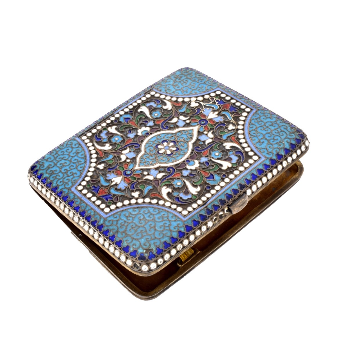 Russian Enamel Silver Cigarette Case