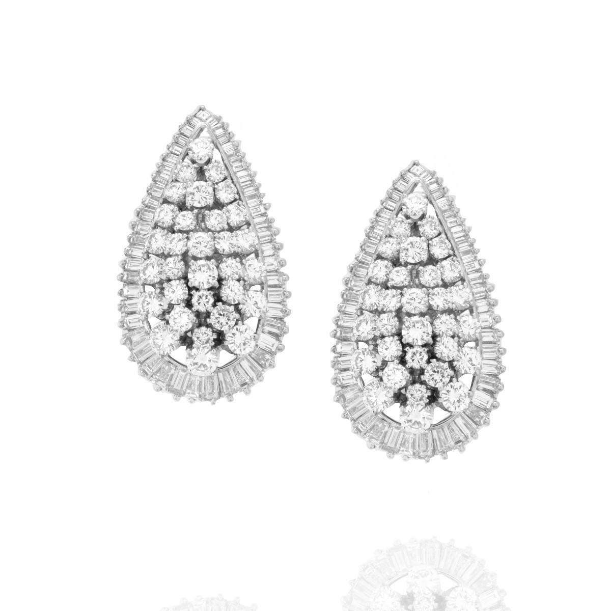 Diamond and Platinum Earrings