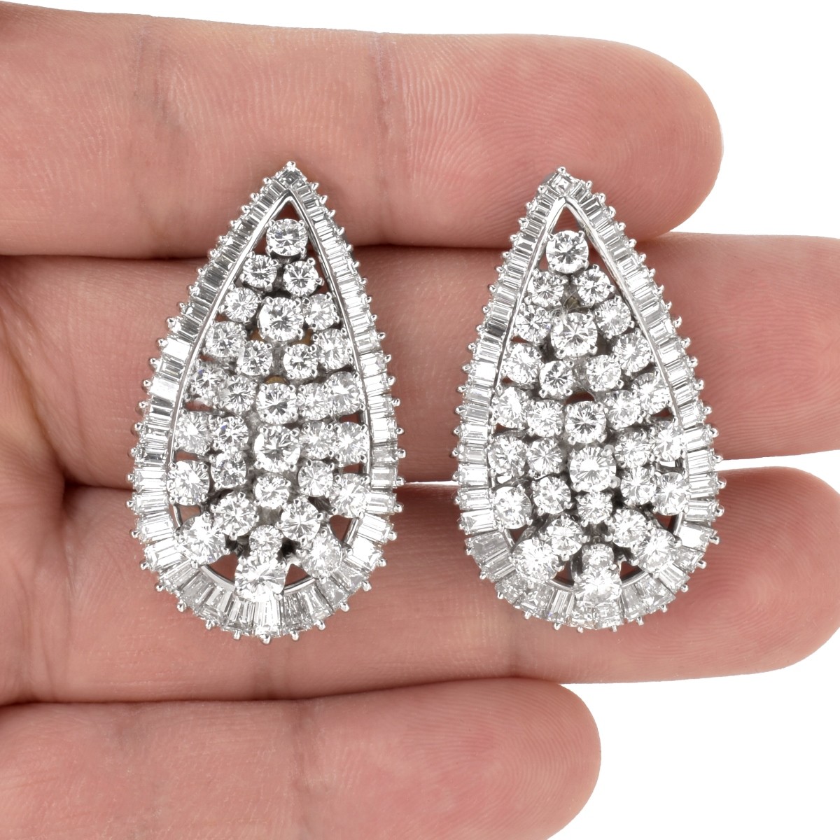 Diamond and Platinum Earrings