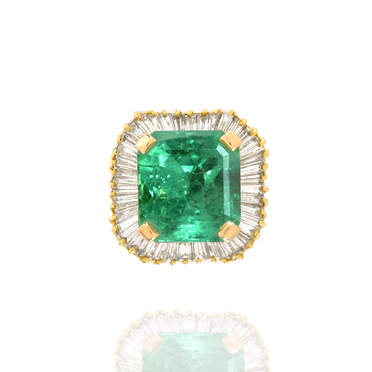 AGL Emerald, Diamond and 18K Ring