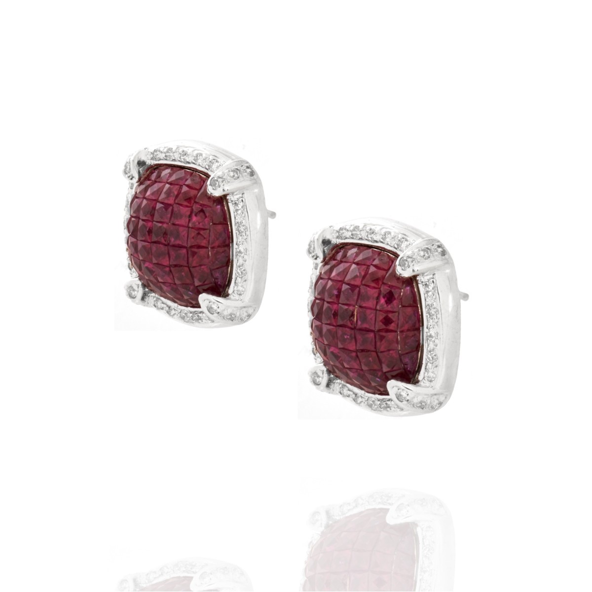 Ruby, Diamond and 18K Earrings