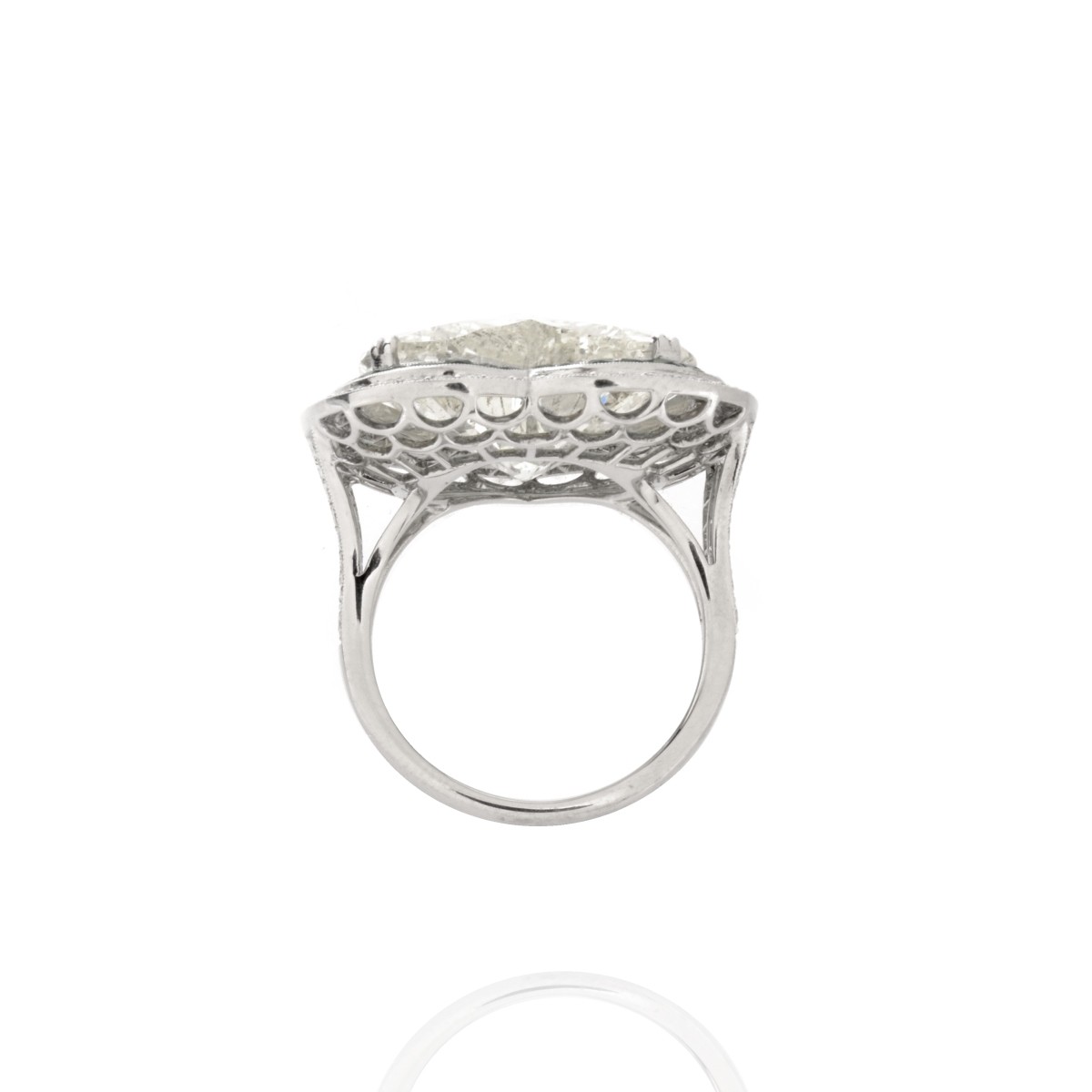 EGL 15.01 Carat Diamond and Platinum Ring