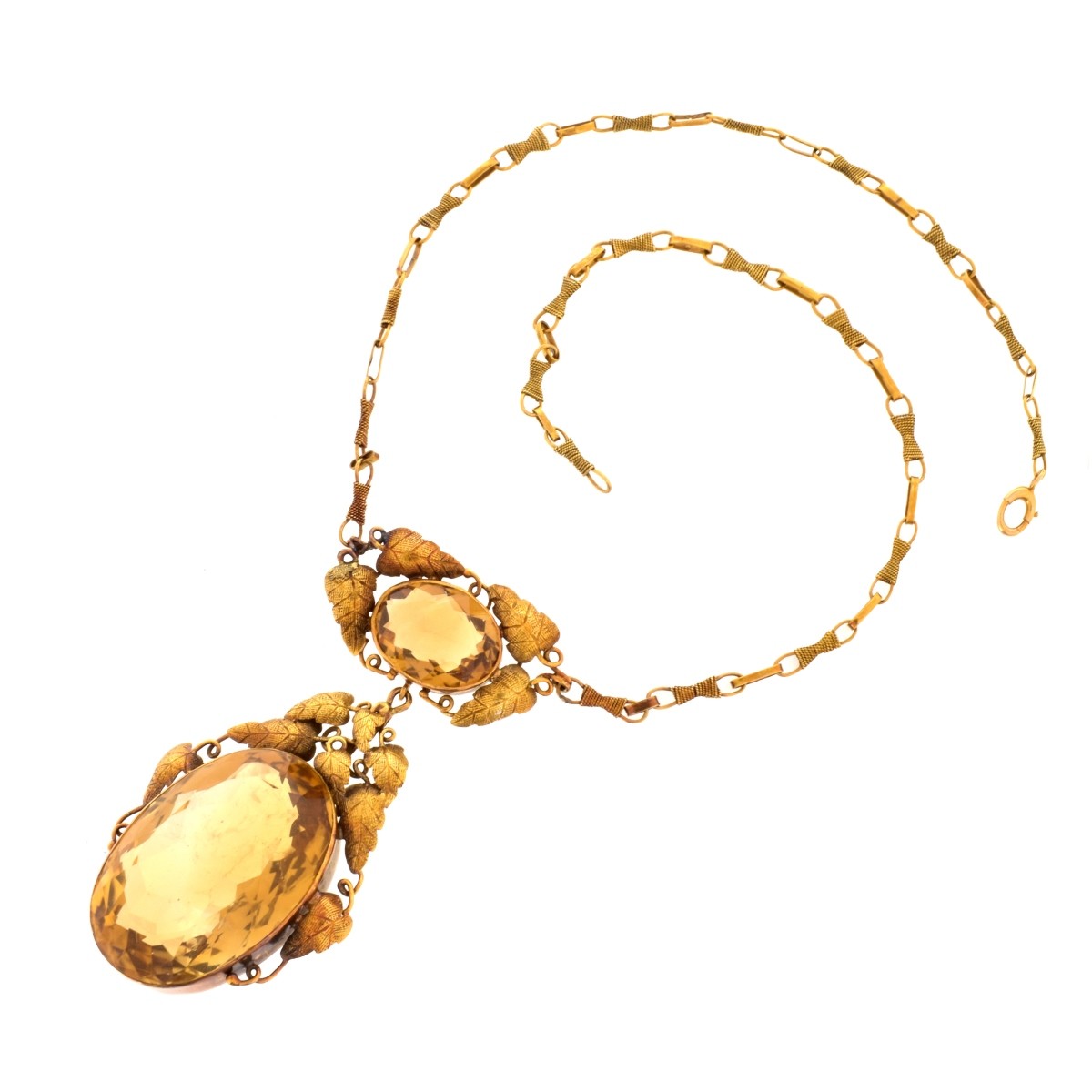 Citrine and 14K Necklace