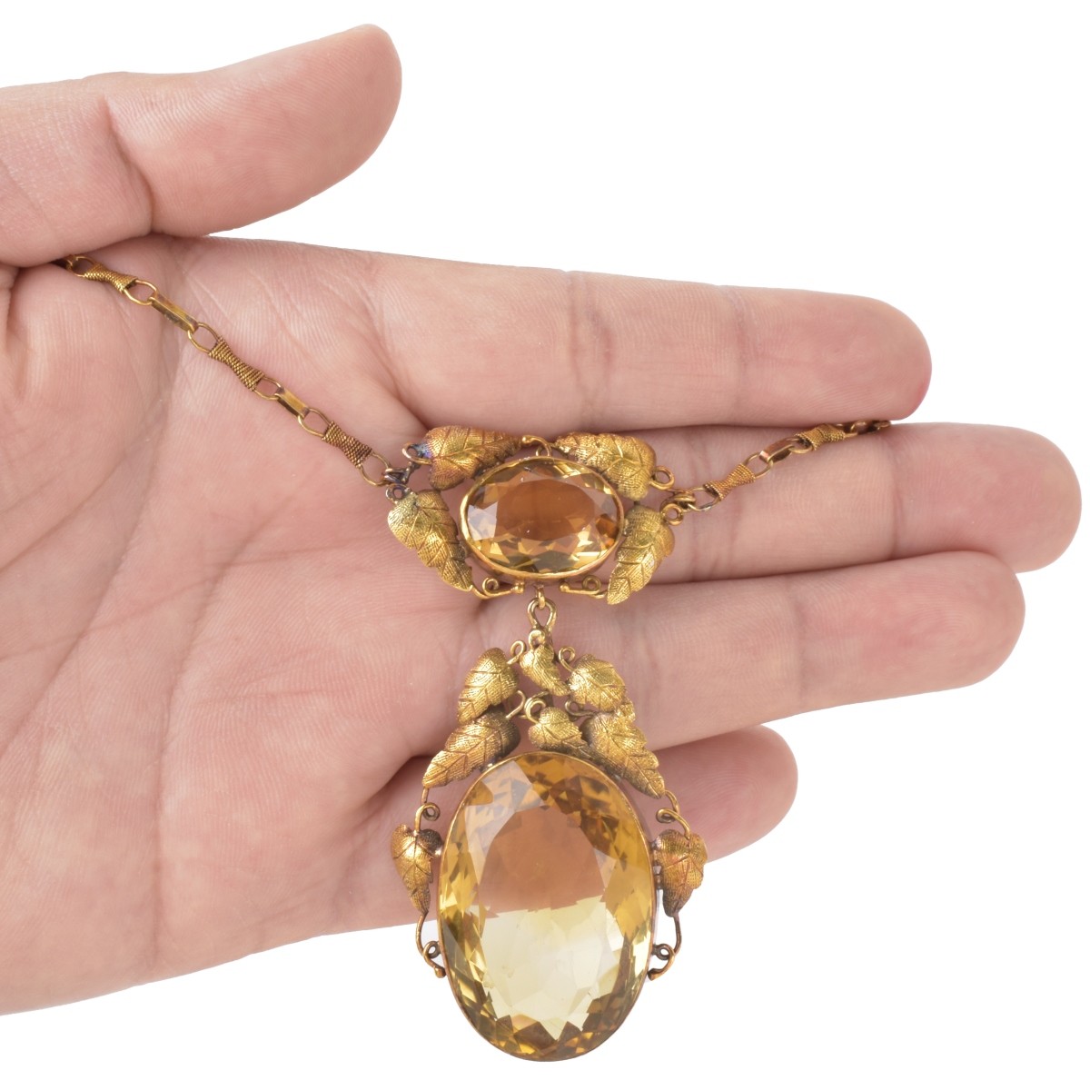 Citrine and 14K Necklace