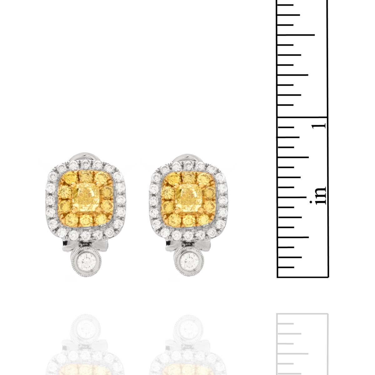 Fancy Diamond and 18K Earrings