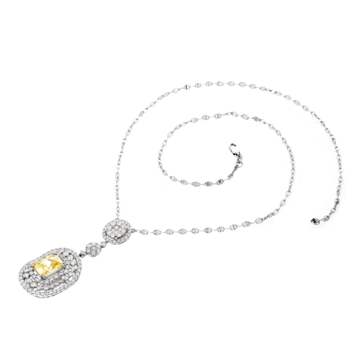 Sapphire, Diamond and 18K Pendant Necklace
