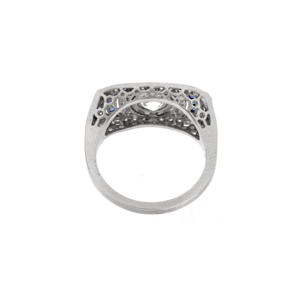 Diamond, Sapphire and Platinum Ring