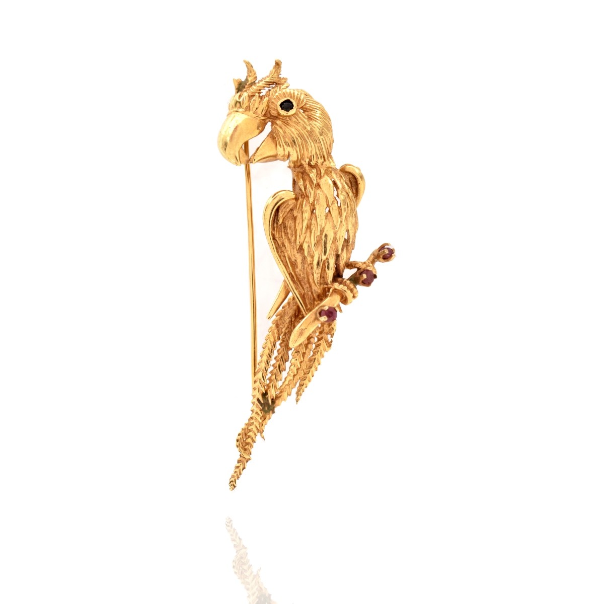 14K Cockatoo Brooch