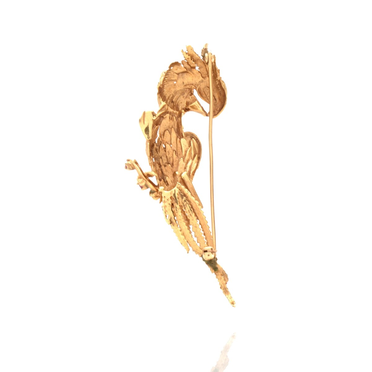 14K Cockatoo Brooch