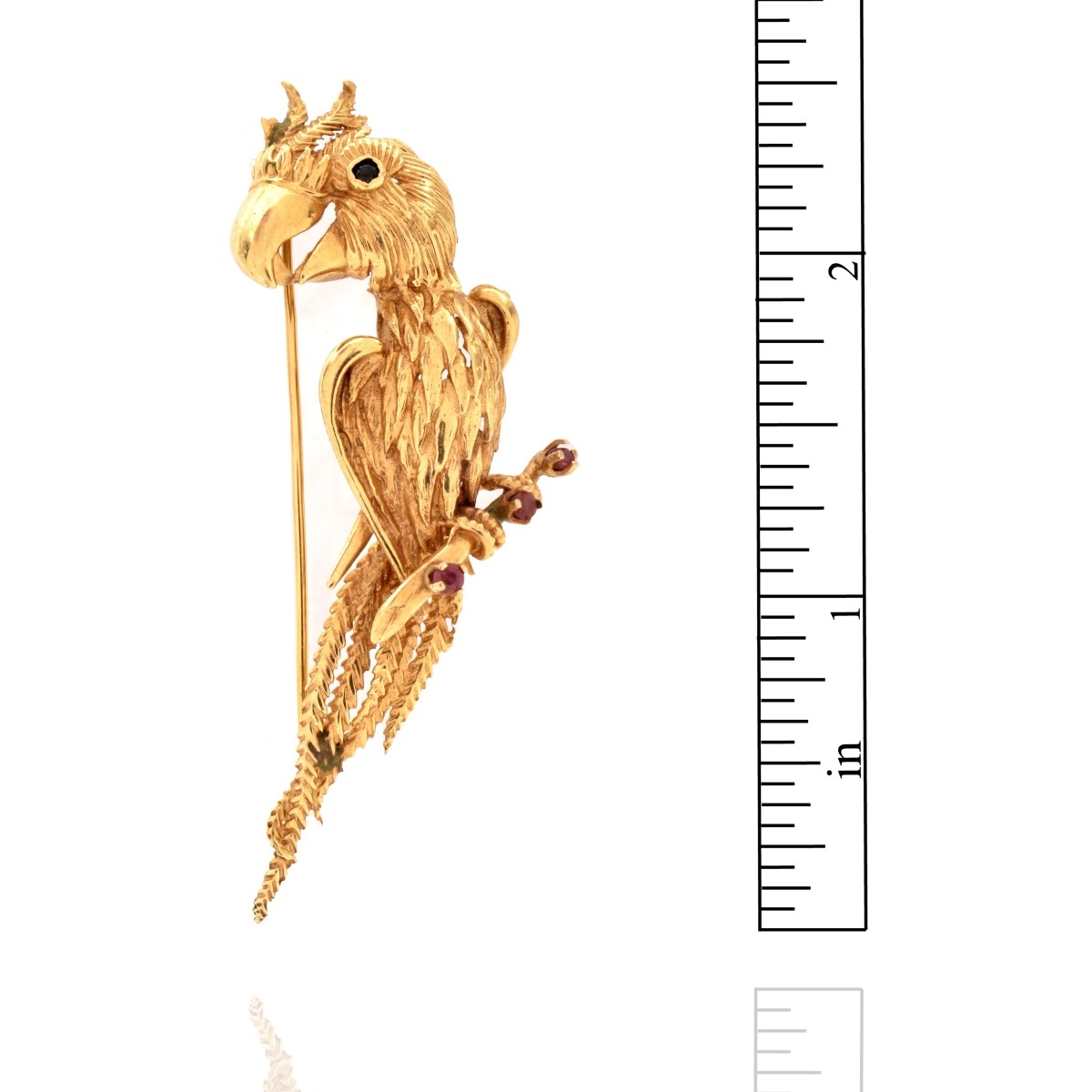 14K Cockatoo Brooch