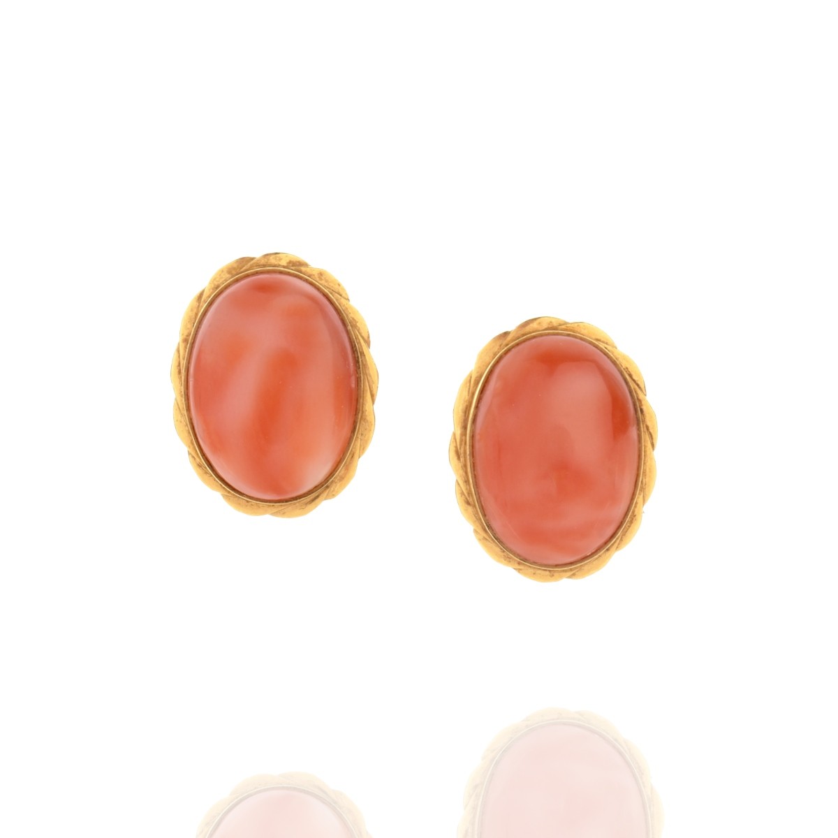 Coral and 14K Earrings