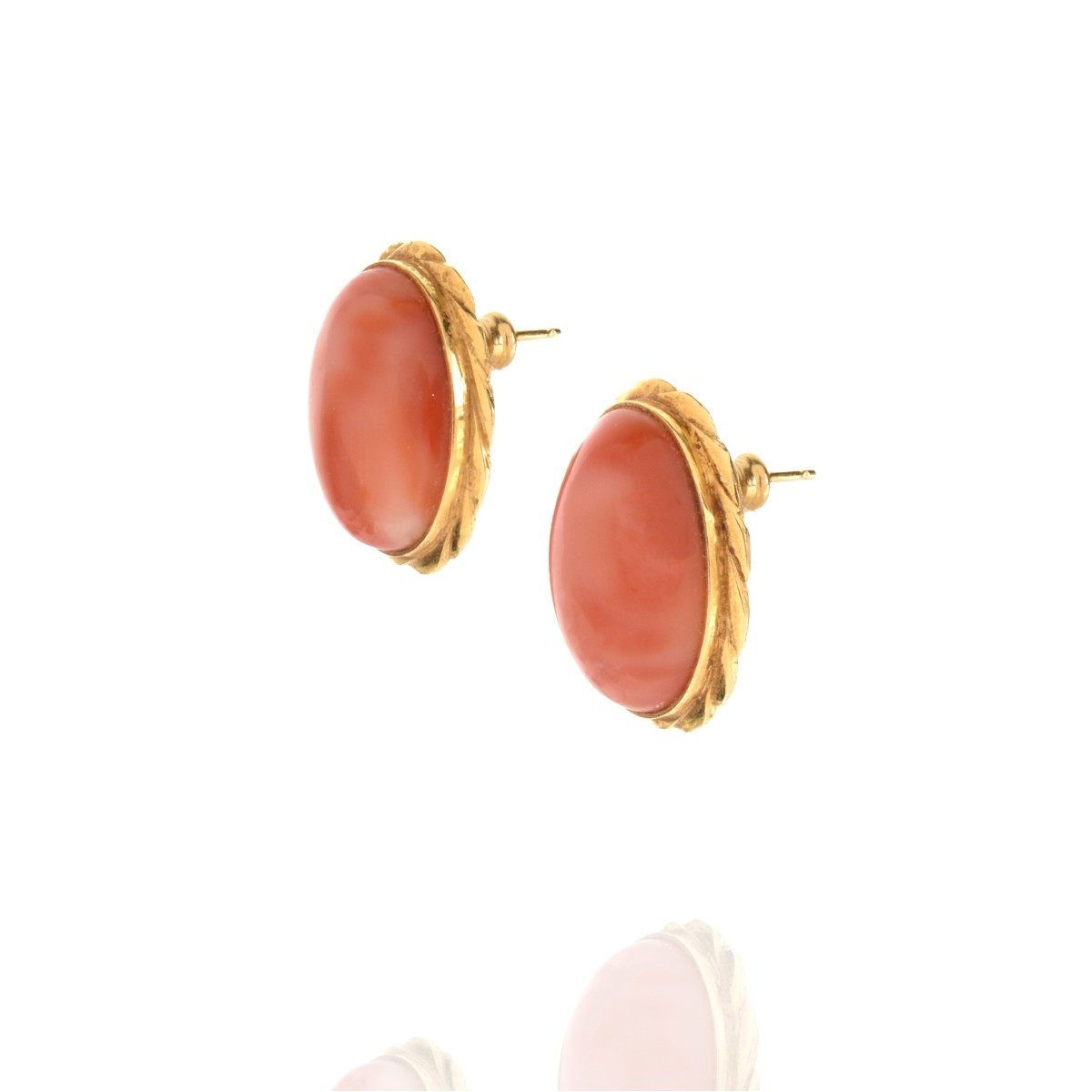 Coral and 14K Earrings