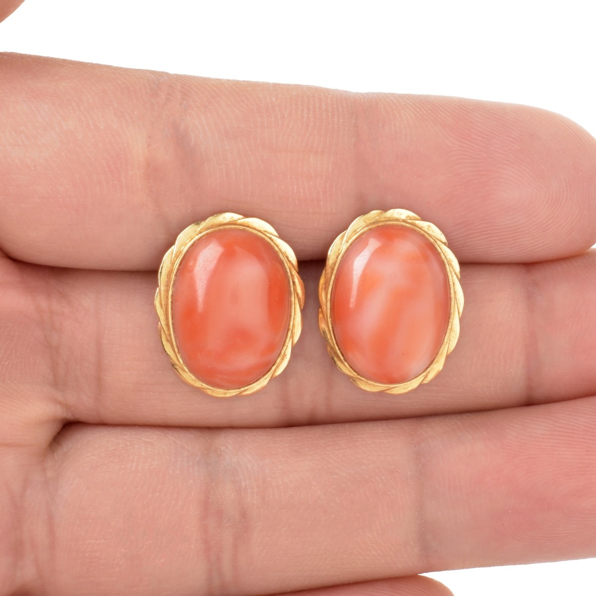 Coral and 14K Earrings