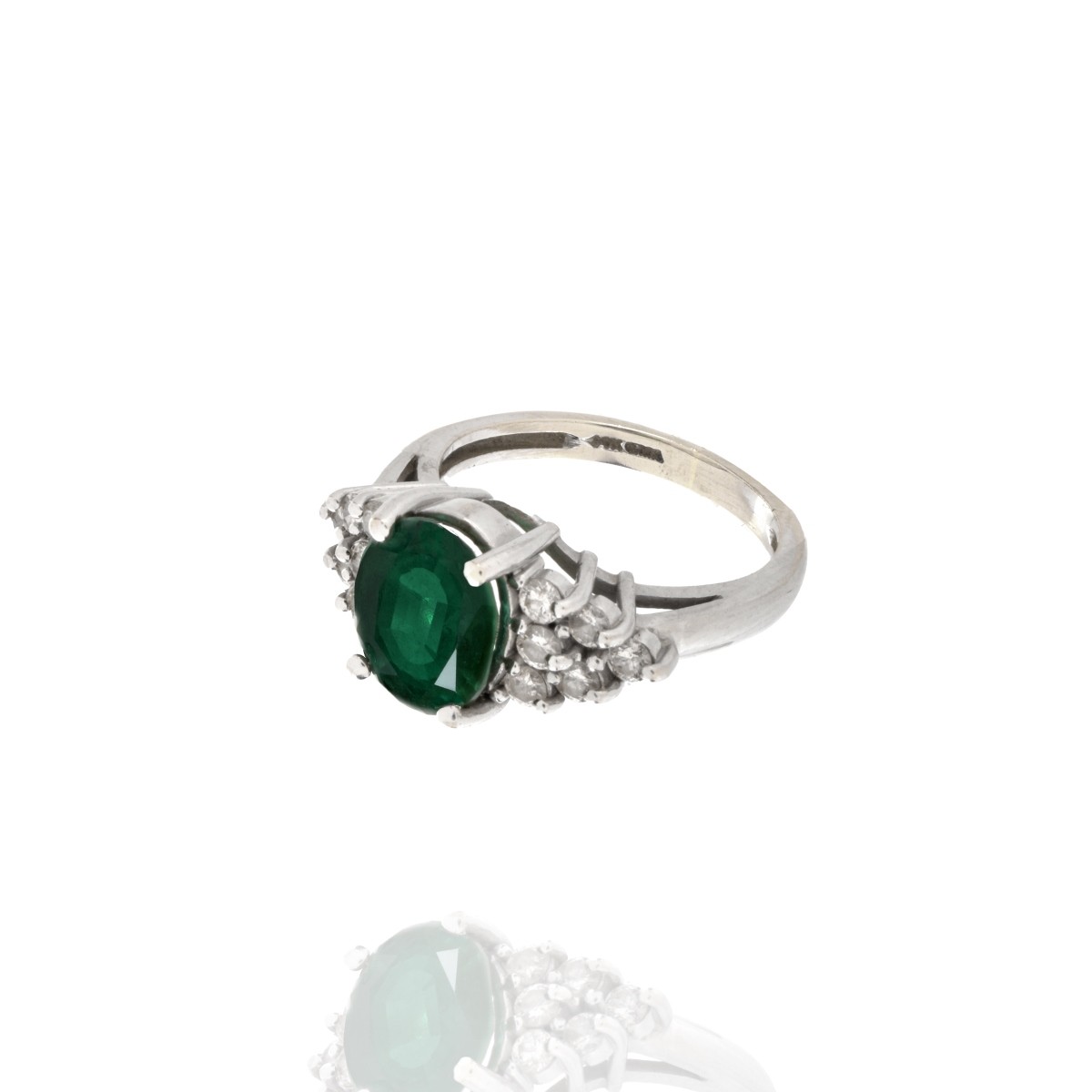 Diamond Emerald and 14K Ring