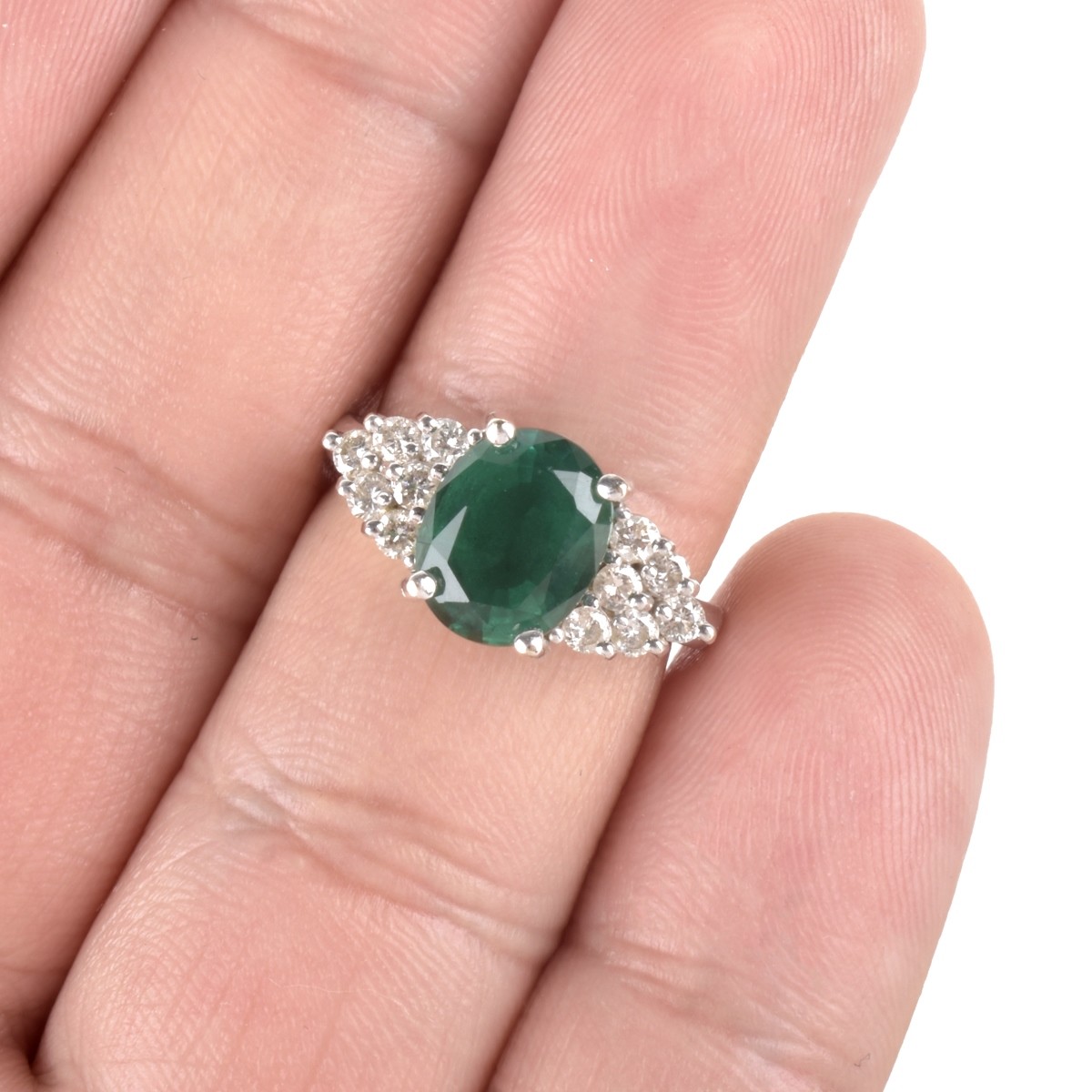 Diamond Emerald and 14K Ring