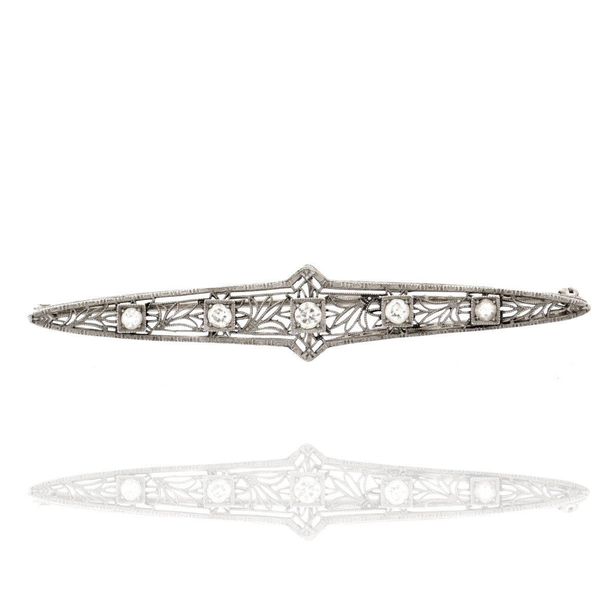 Art Deco Diamond and Platinum Brooch